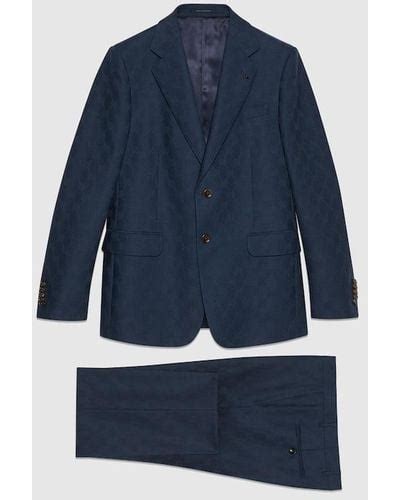 uniforme gucci|GG wool suit in dark blue .